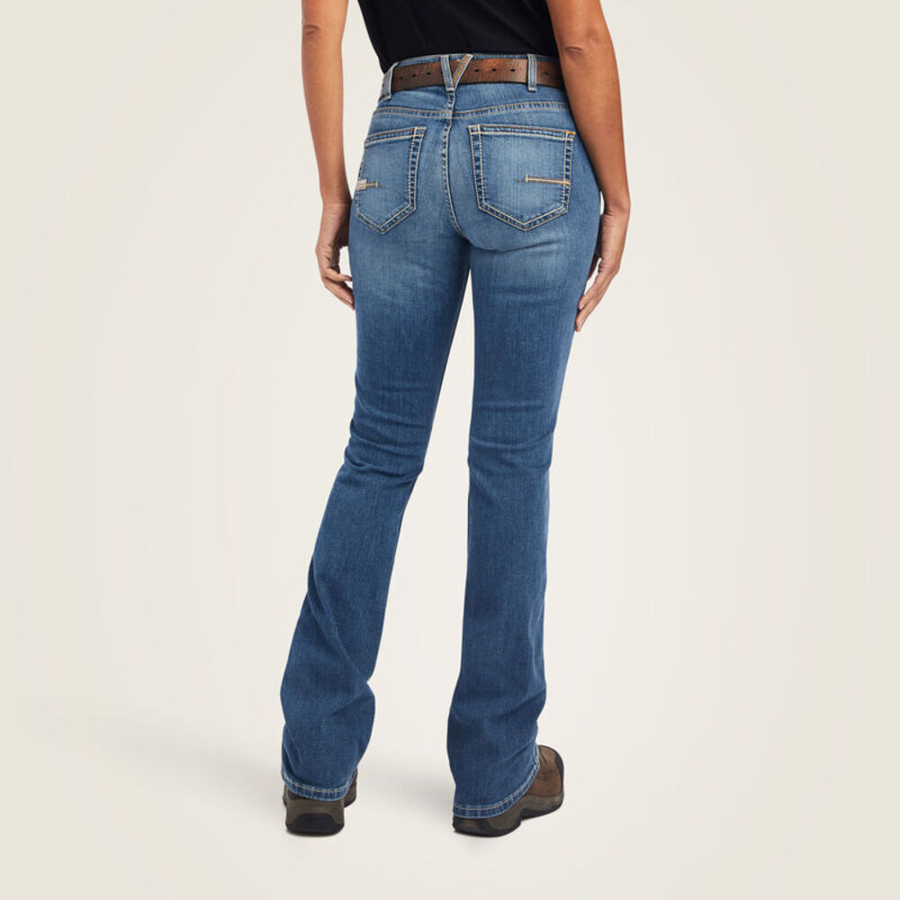 Ariat 33S Rebar Perfect Rise Riveter Boot Cut Jeans in Malibu 10041067